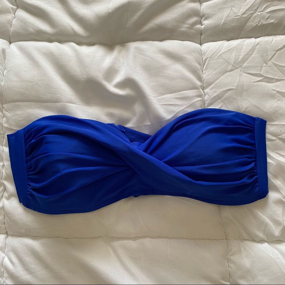 ABS Blue Strapless bikini Top size 8
